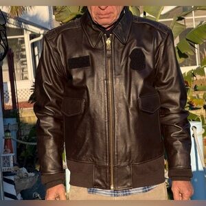 Taylors Leatherwear Leather A-2 Pilot Flight Law Enforcement Jacket M (LN) USA
